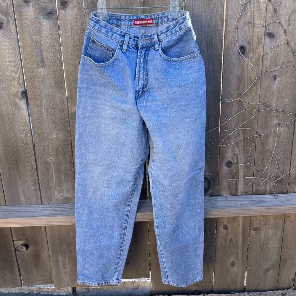 Vintage Union Bay High Waisted Tapered Mom Jeans Light blue - size 9